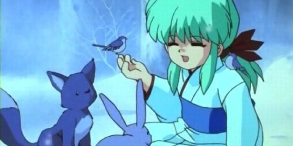 Yukina plays with animals in YuYu Hakusho.