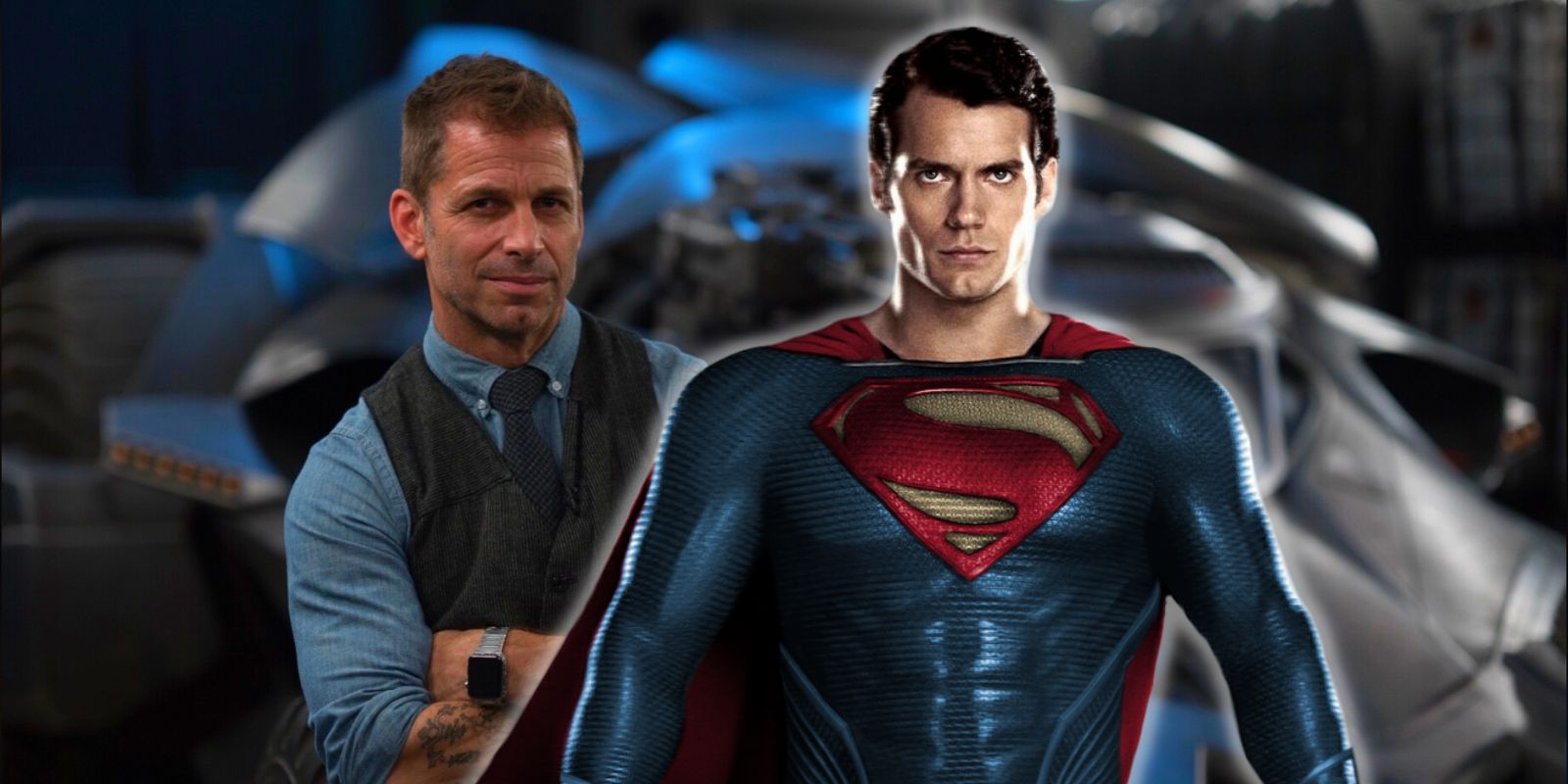 Zack Snyder is posing behind Henry Cavill's Superman