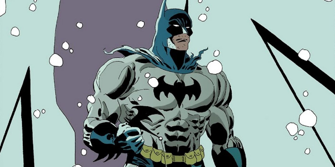 Batman in a snowstorm in DC Comics Long Halloween