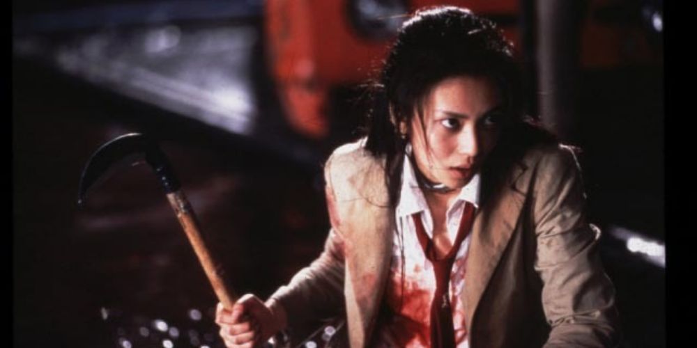 Bloodied girl in battle royale