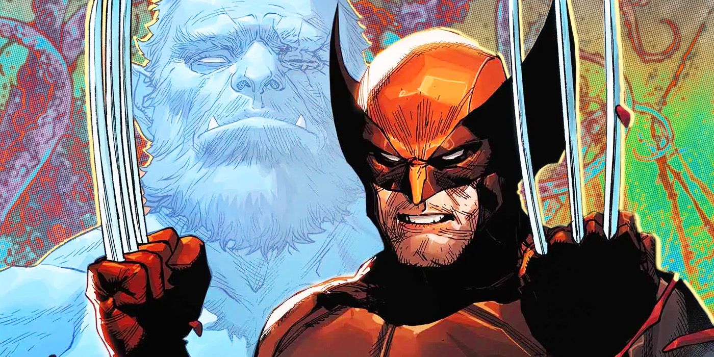 Marvel Comics' Wolverine raises his claws as Beast looks on