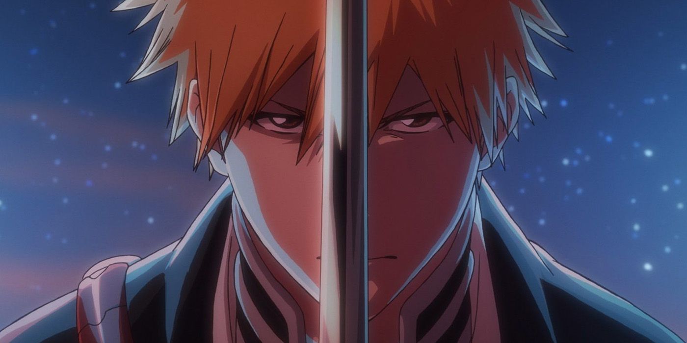 Ichigo holds his sword vertically over his face in Bleach: Thousand-Year Blood War