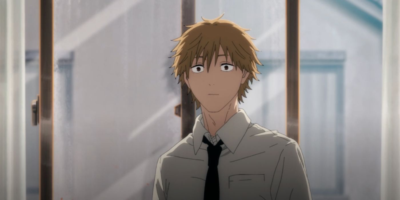 Denji near a window in Chainsaw Man's anime.