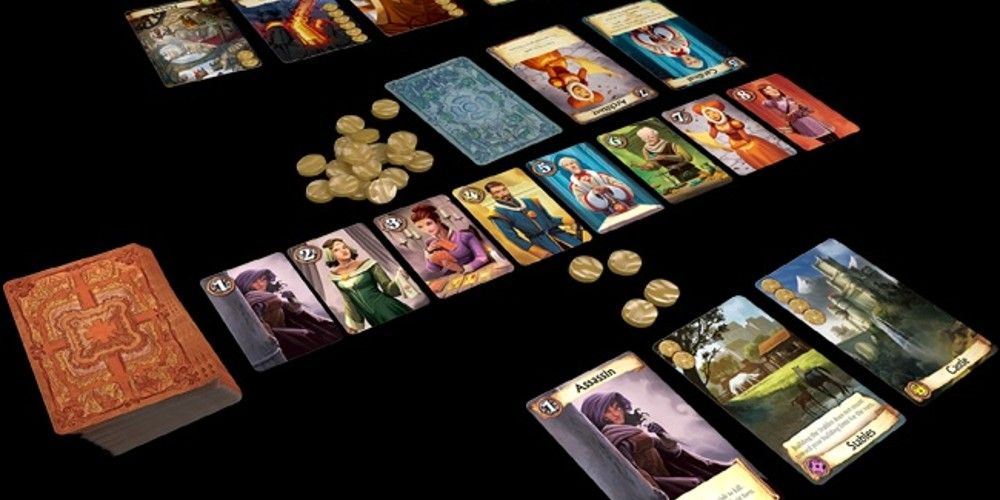 Cards and coins from the game Citadels
