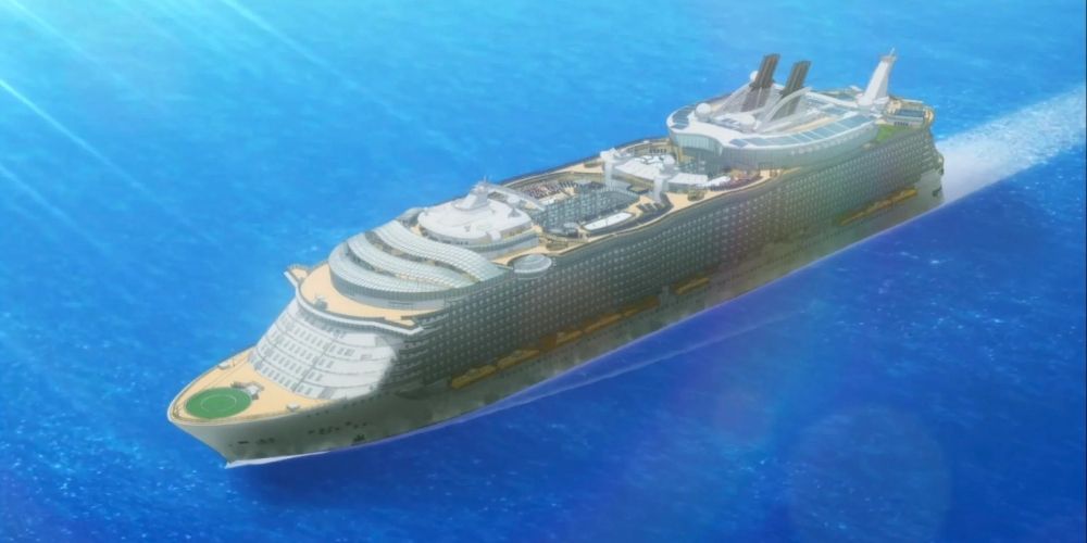 The Speranza, a luxury cruise liner found in the anime Classroom of the Elite