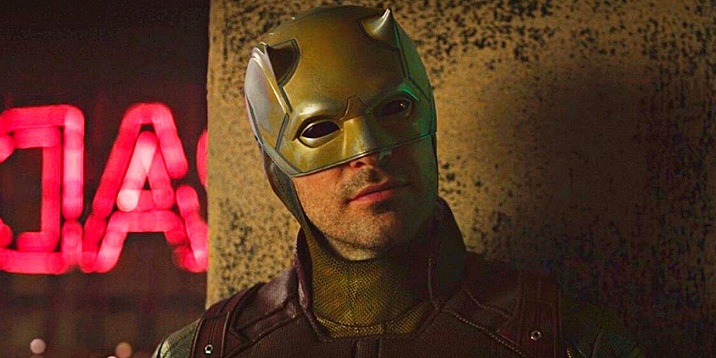 She-Hulk: A closeup of Charlie Cox as Daredevil in his yellow costume.