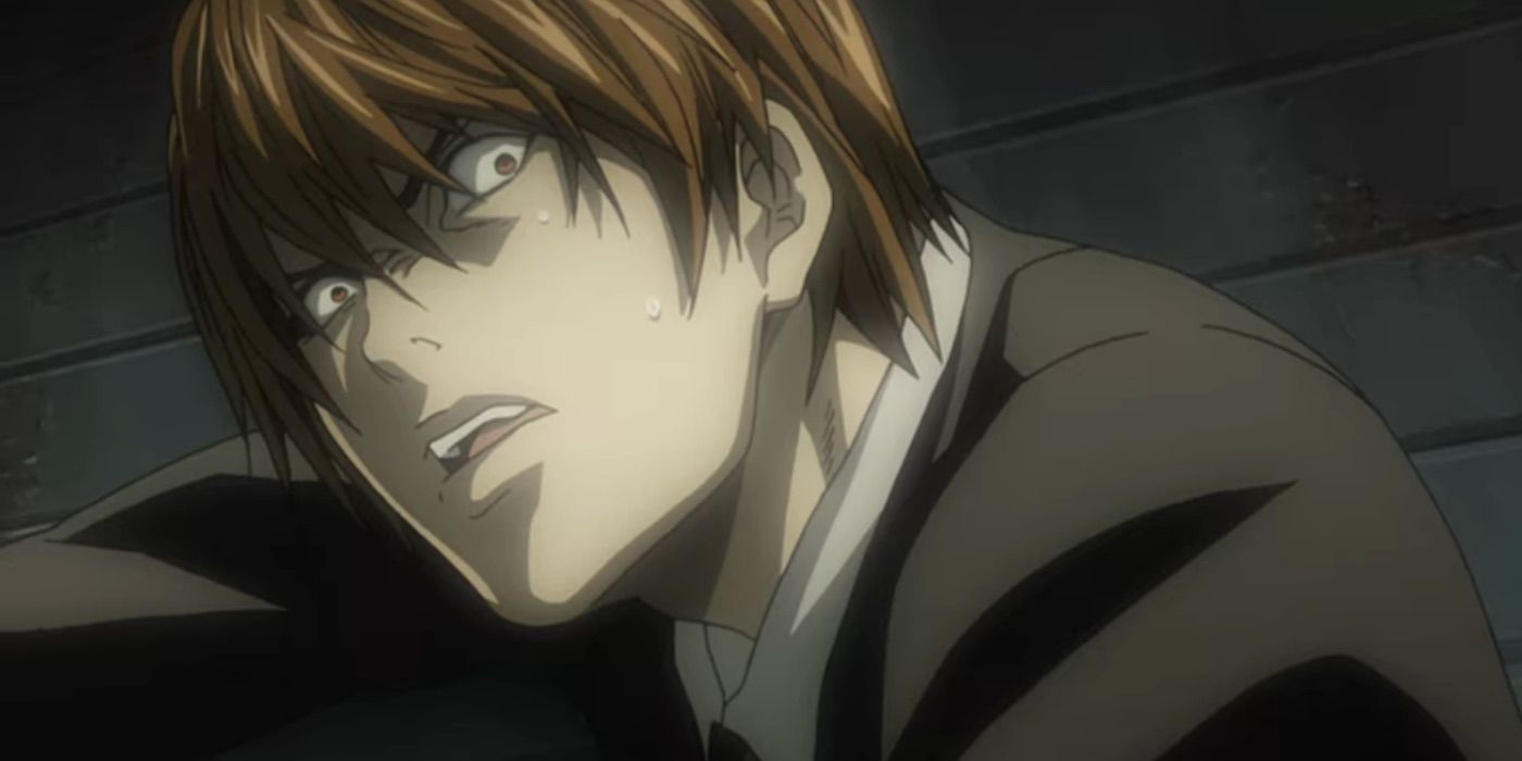 Yagami Light from Death Note looking panicked.