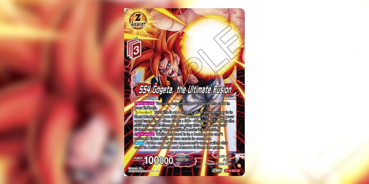 DBS card game ss4 Gogeta the Ultimate Fusion
