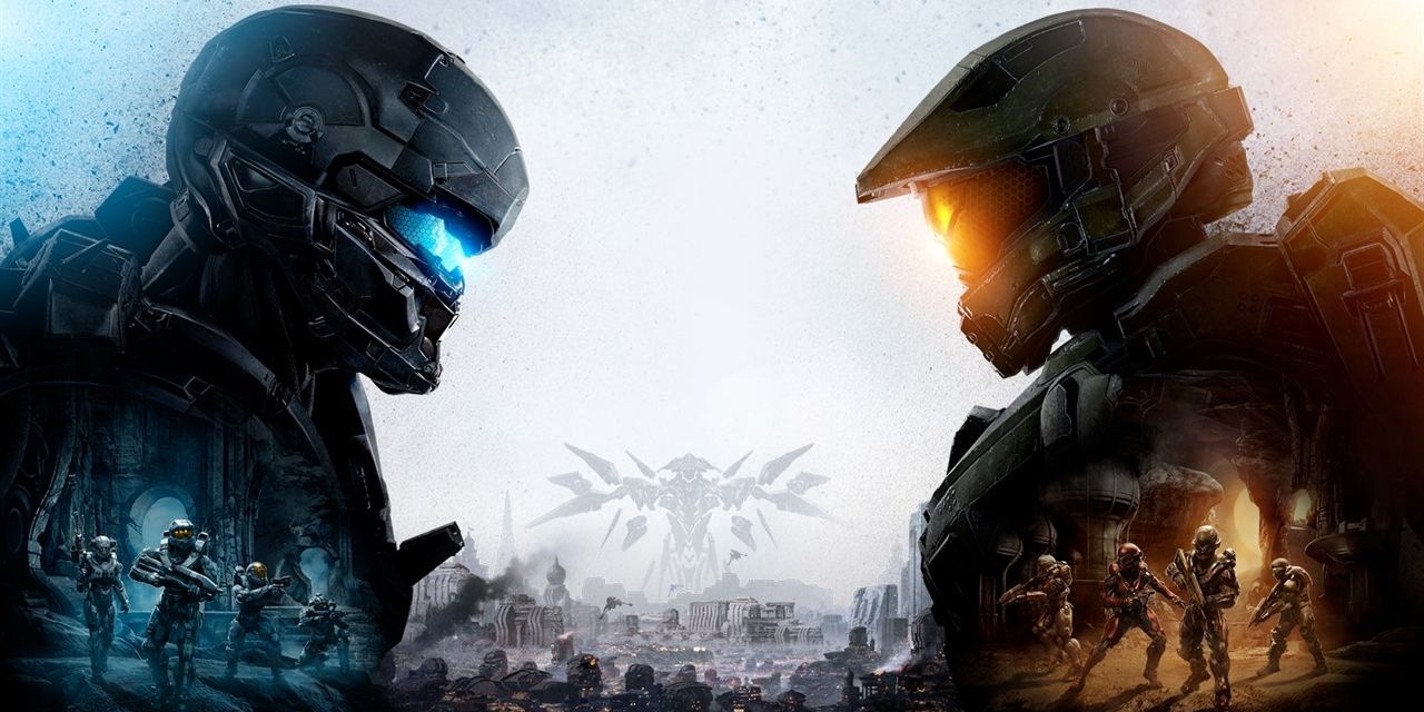 Spartan Locke and Master Chief on the cover of Halo 5: Guardians