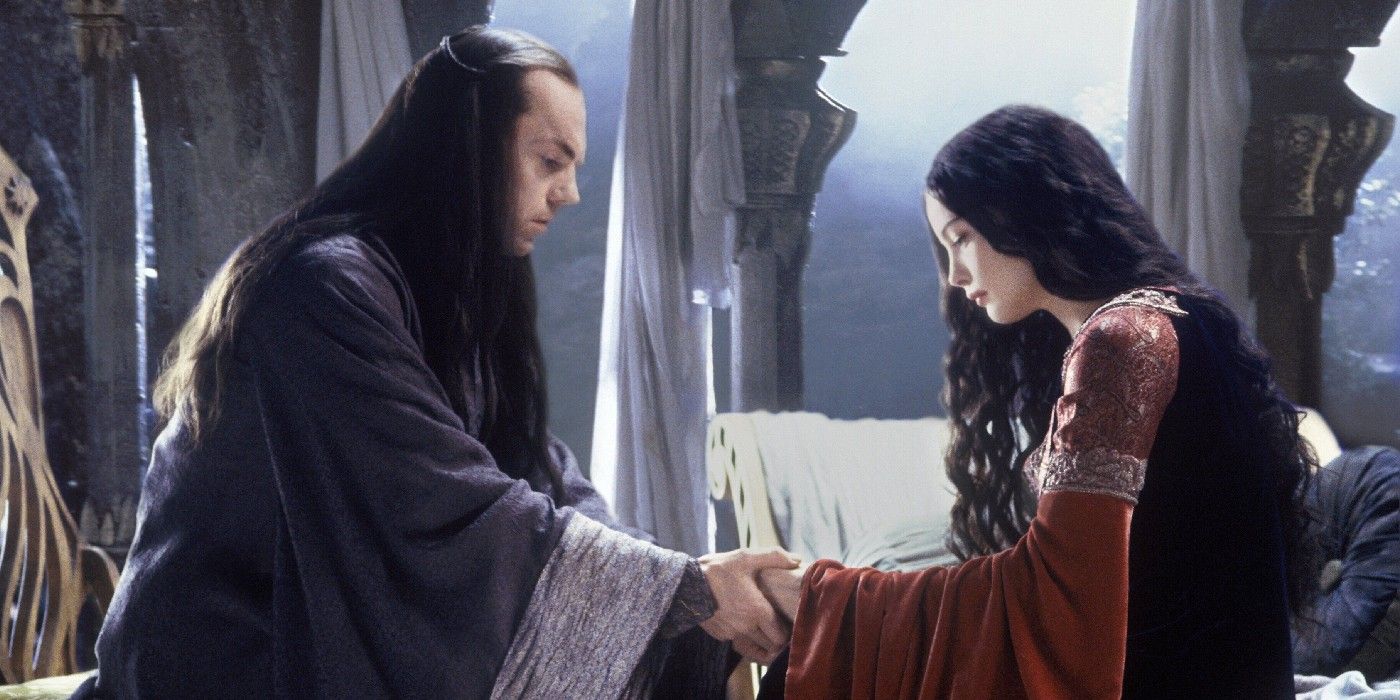 Elrond tenta convencer Arwen a deixar a Terra-média em O Senhor dos Anéis: O Retorno do Rei.