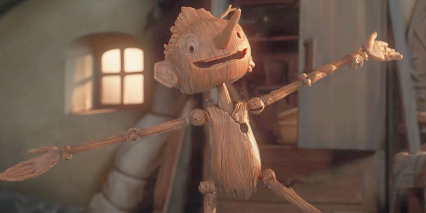 Pinocchio strikes a pose in Guillermo del Toro's Pinocchio