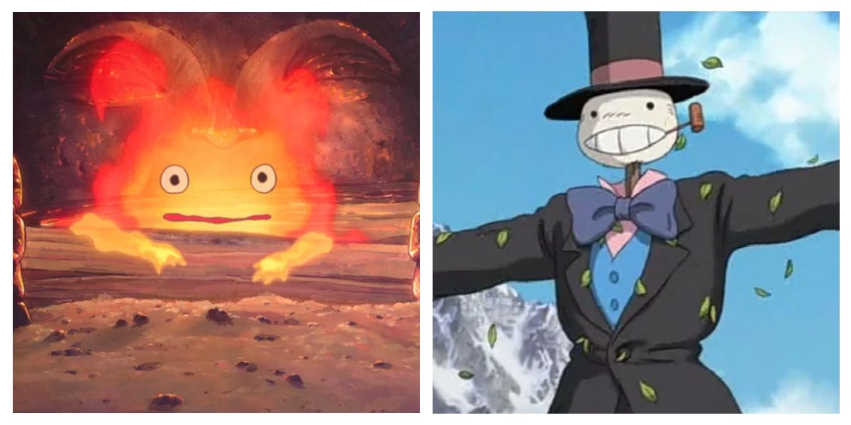 Calcifer and Turnip-Head from Howl's Moving Castle
