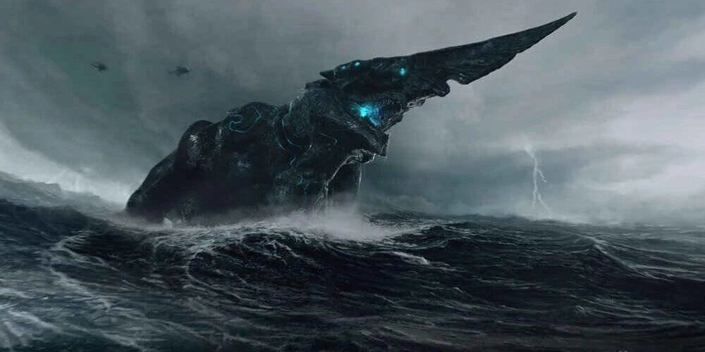 Movie: Pacific Rim - The Kaiju Knifehead bursting out of the ocean