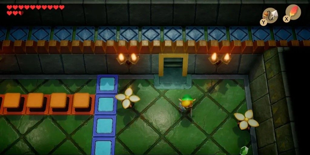 Link encounters two Peahats in the Switch remake of The Legend of Zelda: Link's Awakening