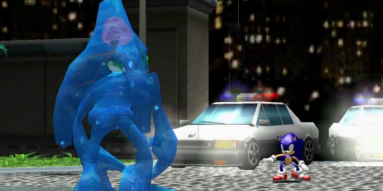 Sonic Confronts Chaos in Sonic Adventure