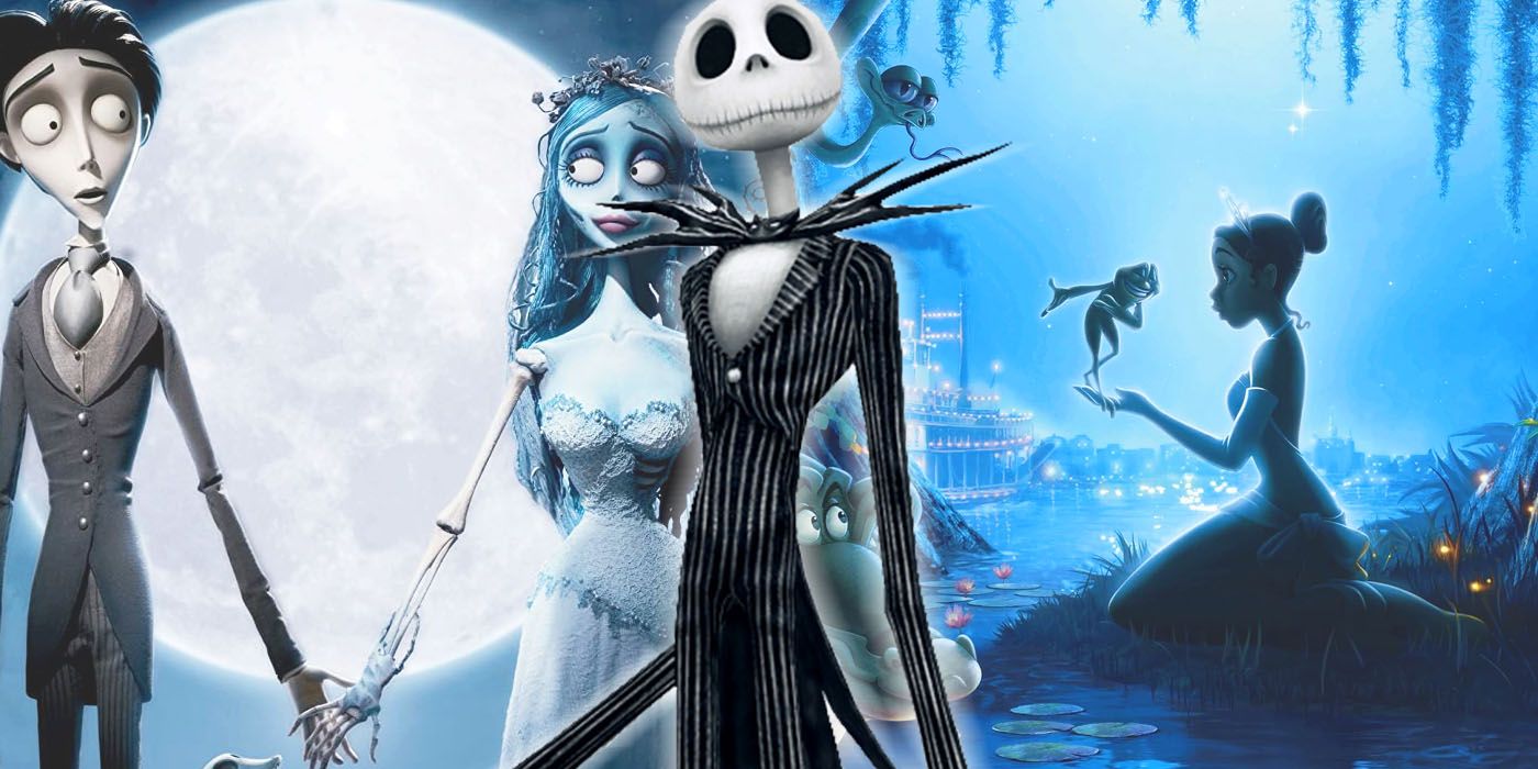 nightmare before christmas, corpse bride, princess and the frog