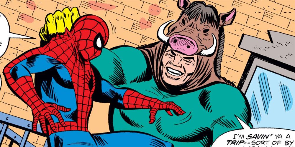 Razorback pulls up Spider-Man in Peter Parker, the Spectacular Spider-Man #13