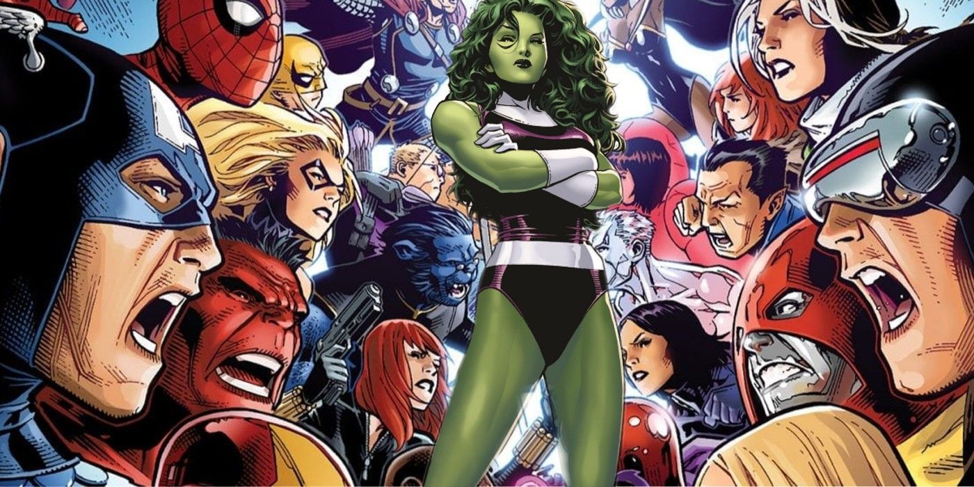 she Hulk stands between the avengers and the x-men