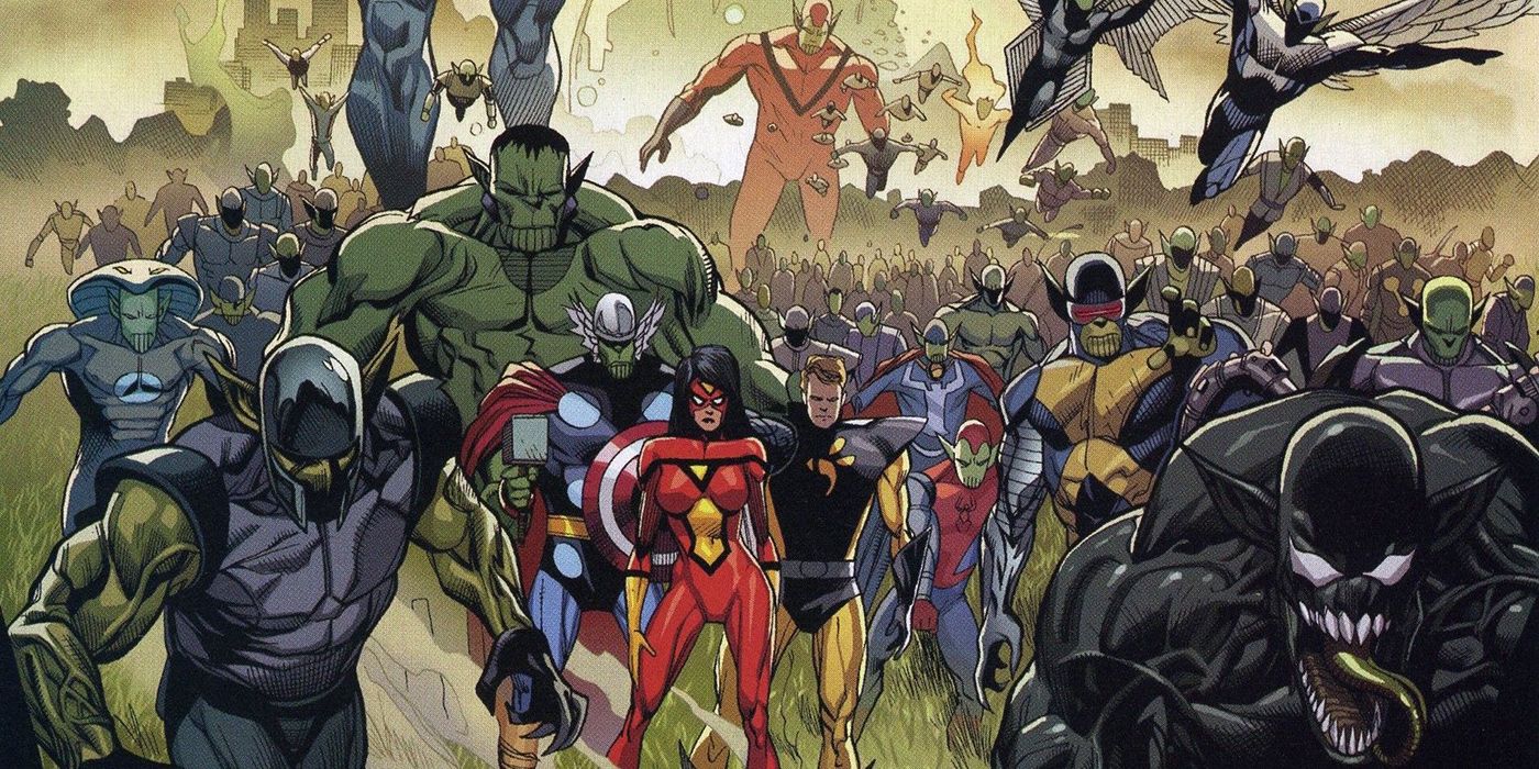 Marvel Heroes as skrulls during Secret Invasion by Marvel Comics