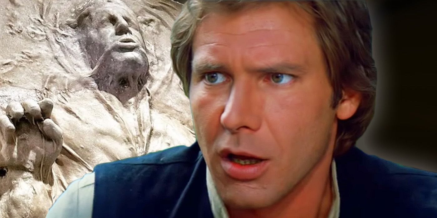 Star Wars Han Solo carbonite bread and Harrison Ford as Han Solo in Return of the Jedi.