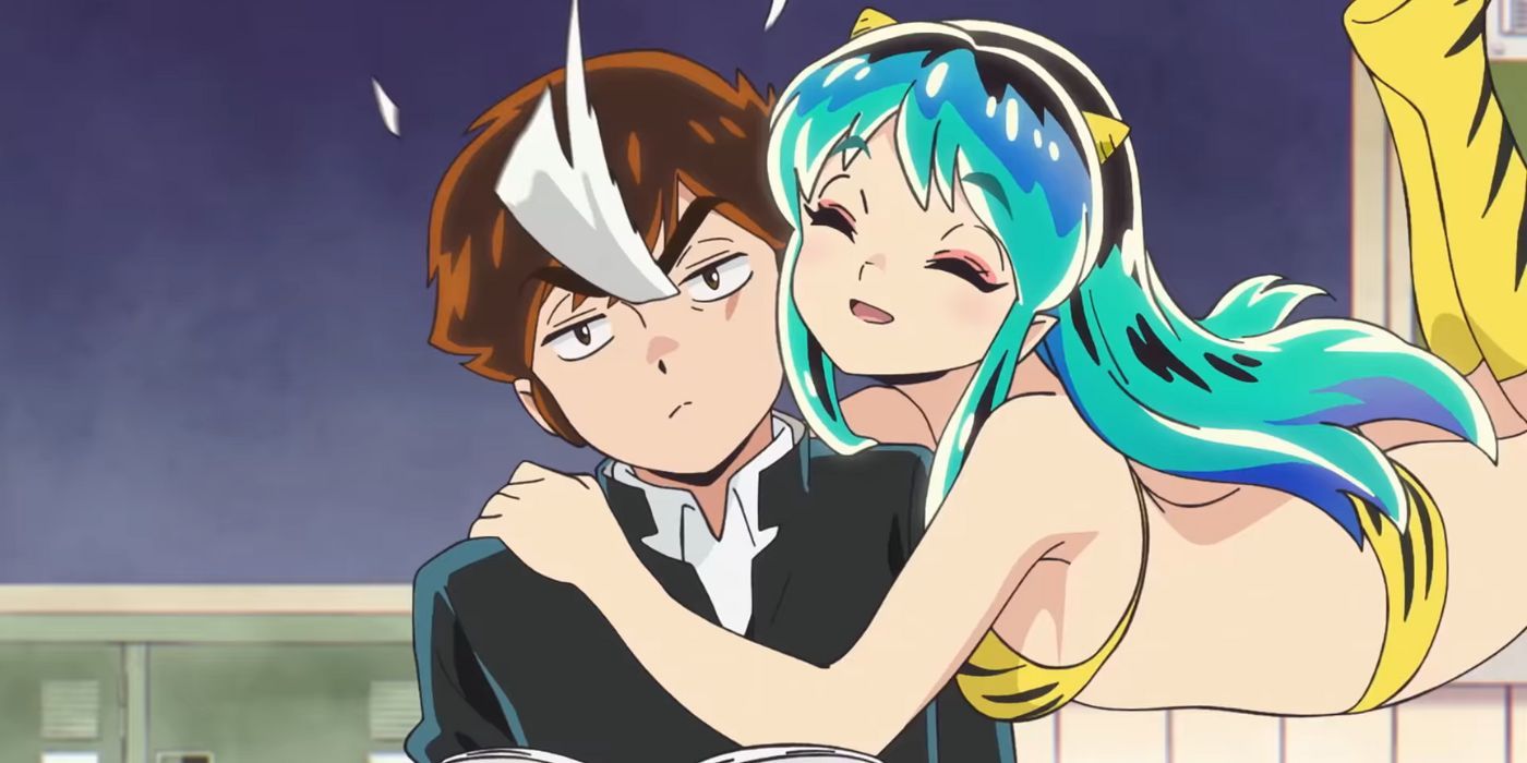 Lum gloms on Ataru in 2022's Urusei Yatsura reboot.