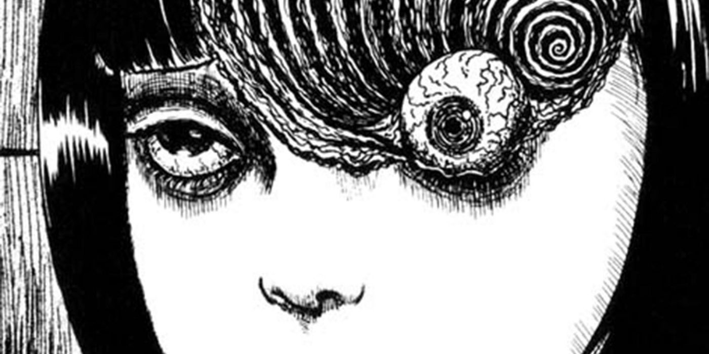 The Spiral girl from Uzumaki with a spiral on one of her eyes