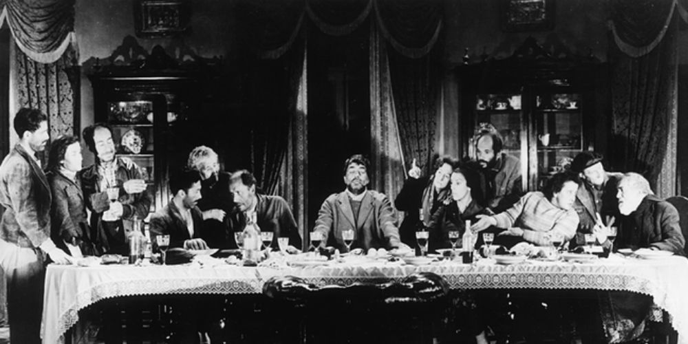 Parody of the last supper in viridiana