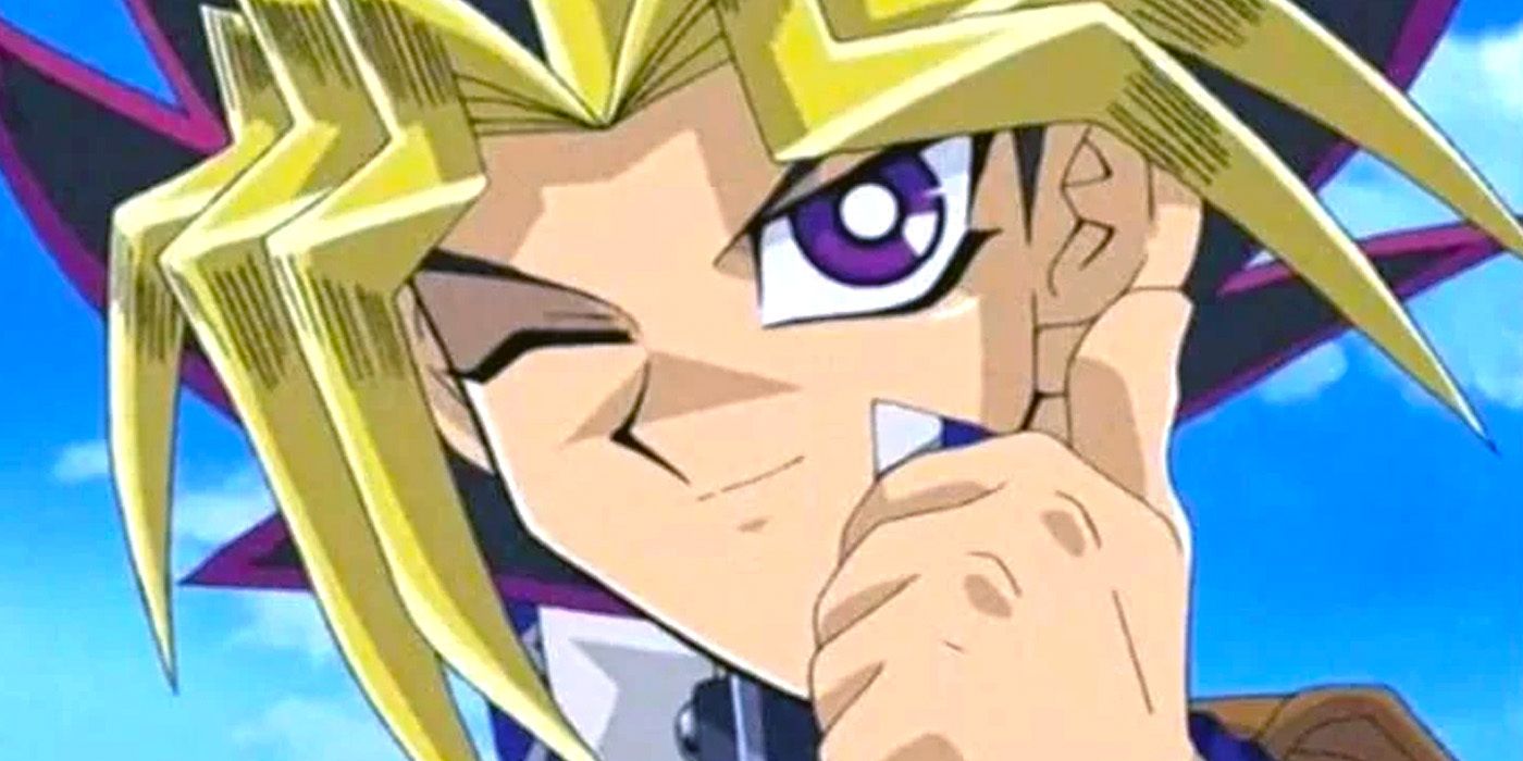 Yugi Muto giving a thumbs up and winking in Yu-Gi-Oh!