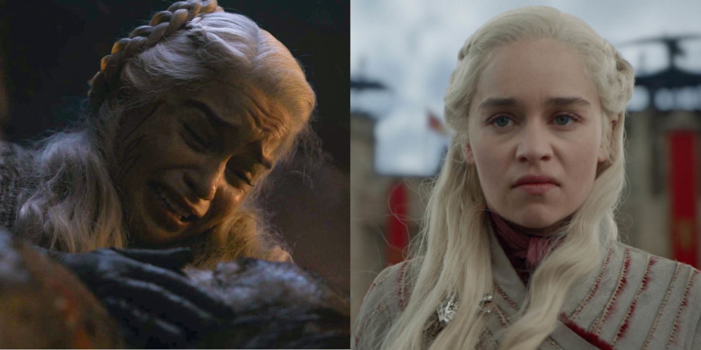 A split image of Daenerys Targaryen in Game of Thrones