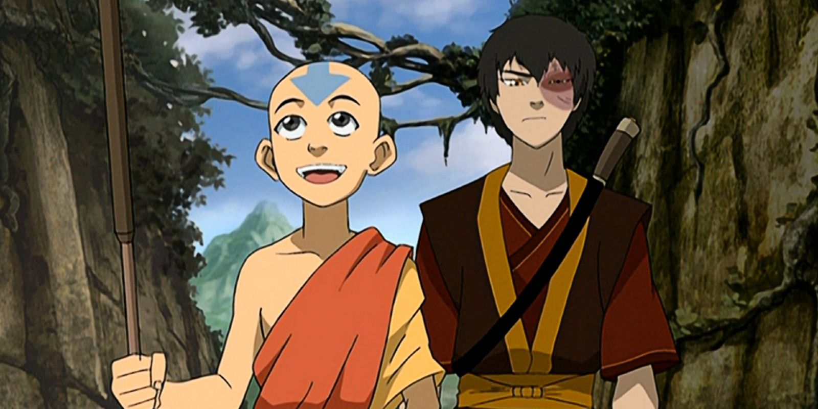 Aang and Zuko in awe from Avatar: The Last Airbender
