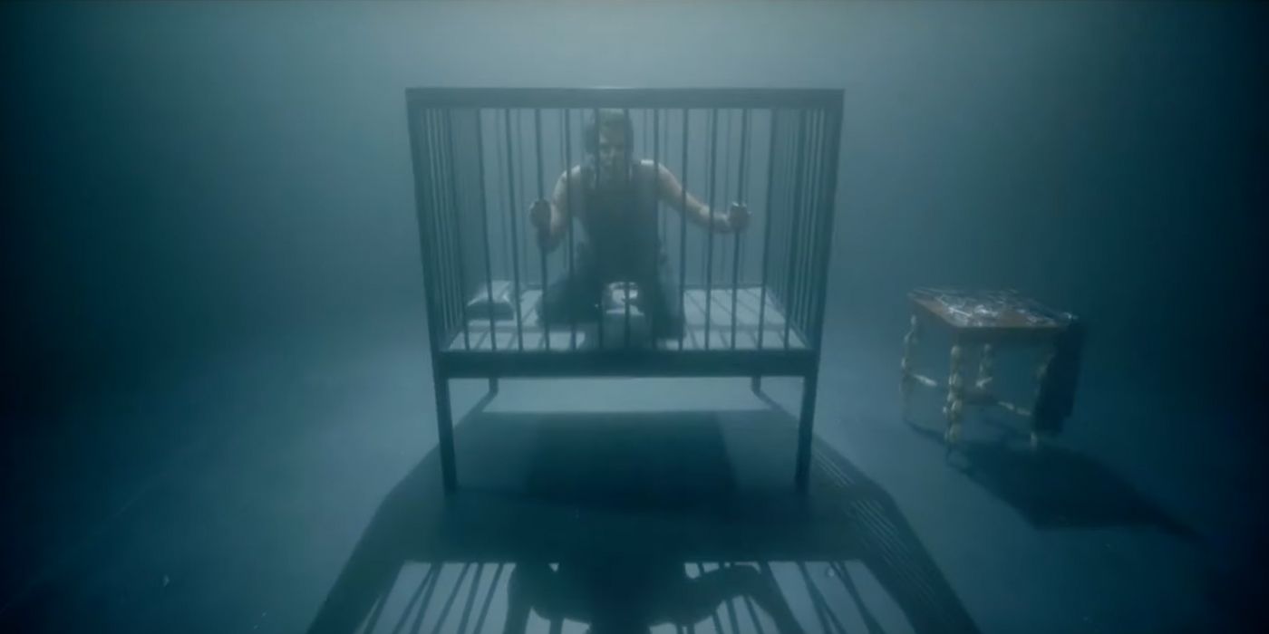 Sam locked in a cage in American Horror Story: NYC