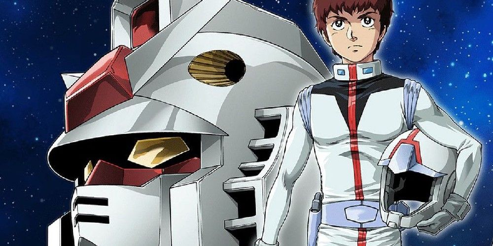 Amuro Ray and the RX-78-2 Gundam in Mobile Suit Gundam.