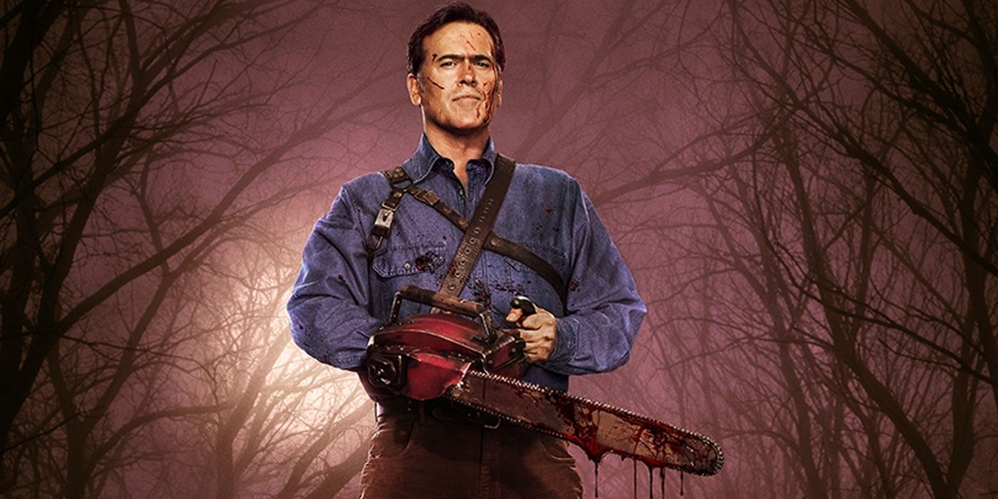 Ash with a bloody chainsaw from Ash vs Evil dead