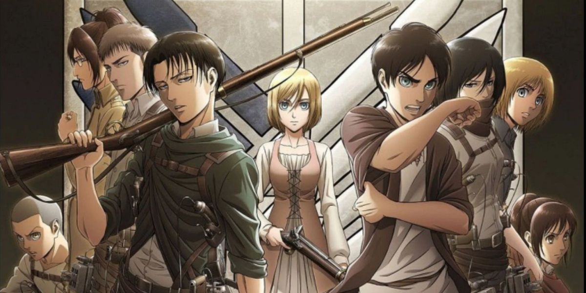 Characters from Attack On Titan.