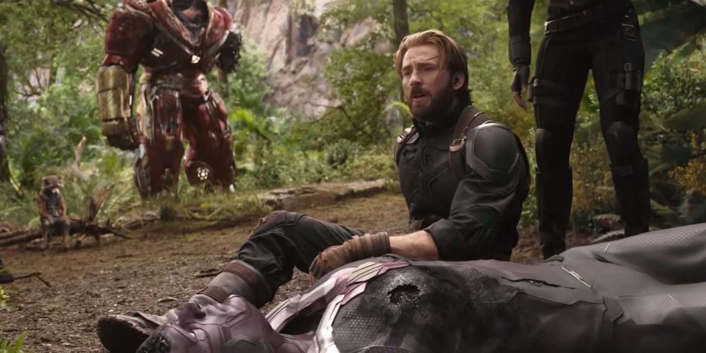 Steve Rogers sat next to Vision's corpse in Avengers: Infinity War ending