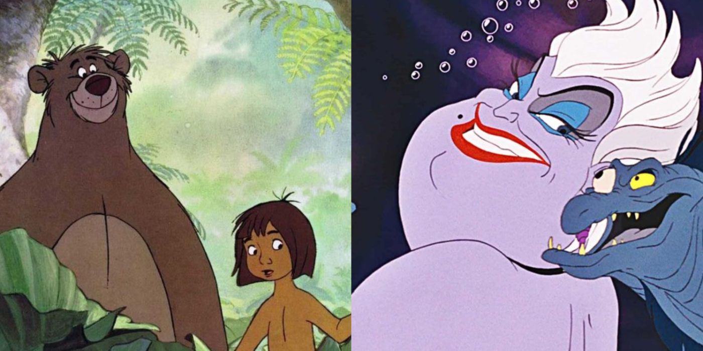 Balu and Mowgli from The Jungle Book and Ursula from The Little Mermaid