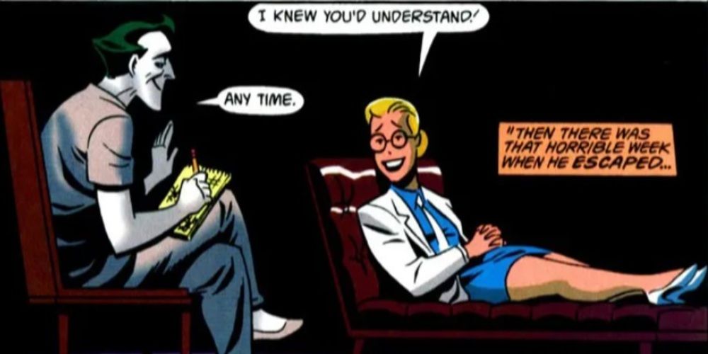 The Joker plays psychiatrist to Harleen Quinzell in The Batman Adventures: Mad Love