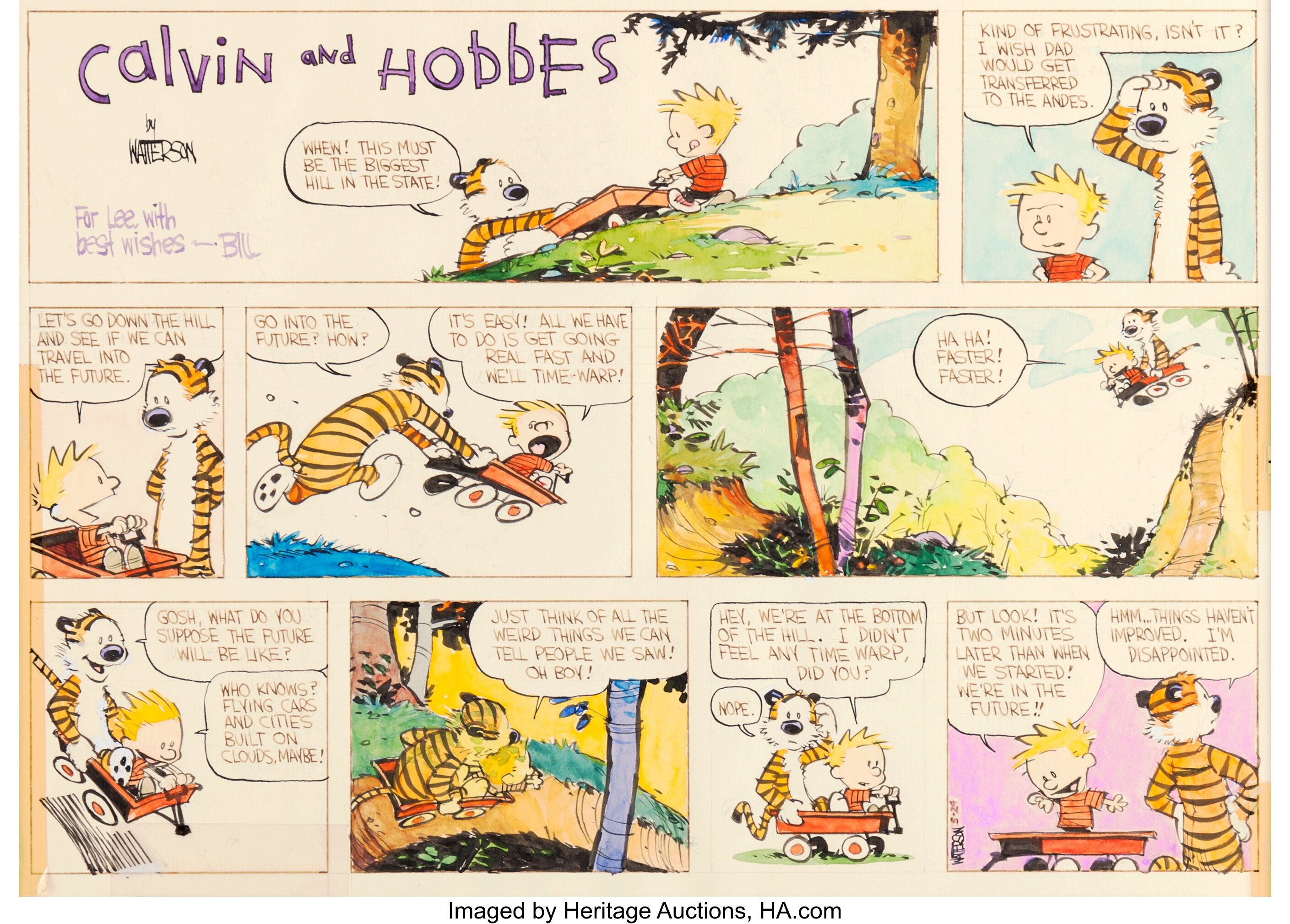 Calvin et Hobbes Sunday Strip Art se vendent près de 500 000 $