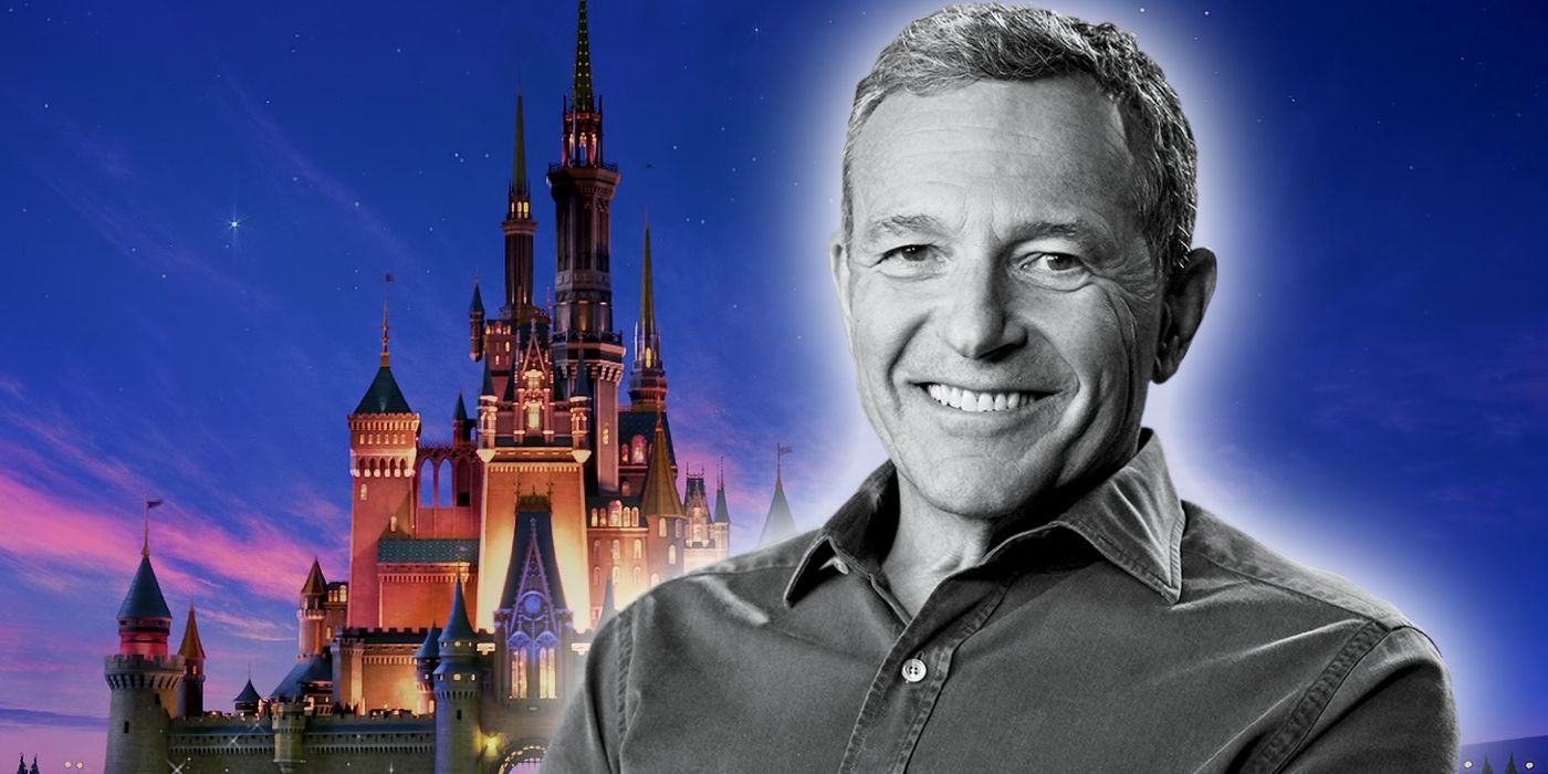 Bob Iger in front of the Disney castle