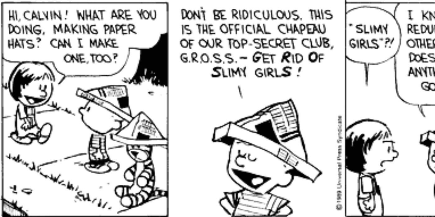 Calvin explains G.R.O.S.S. to Suzie Derkins in Calvin & Hobbes