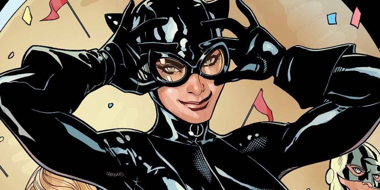 Catwoman adjusts her goggles in DC Comics