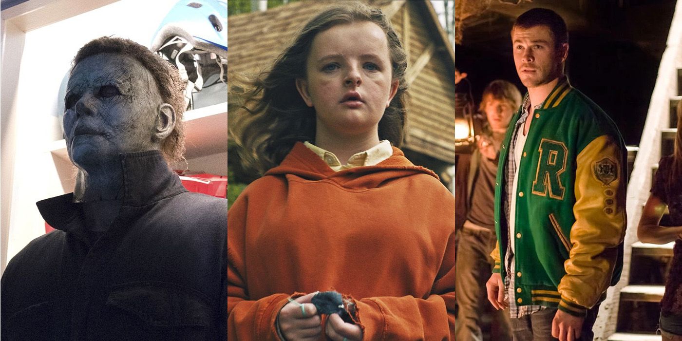 Characters from Halloween Hereditary and Cabin in the Woods
