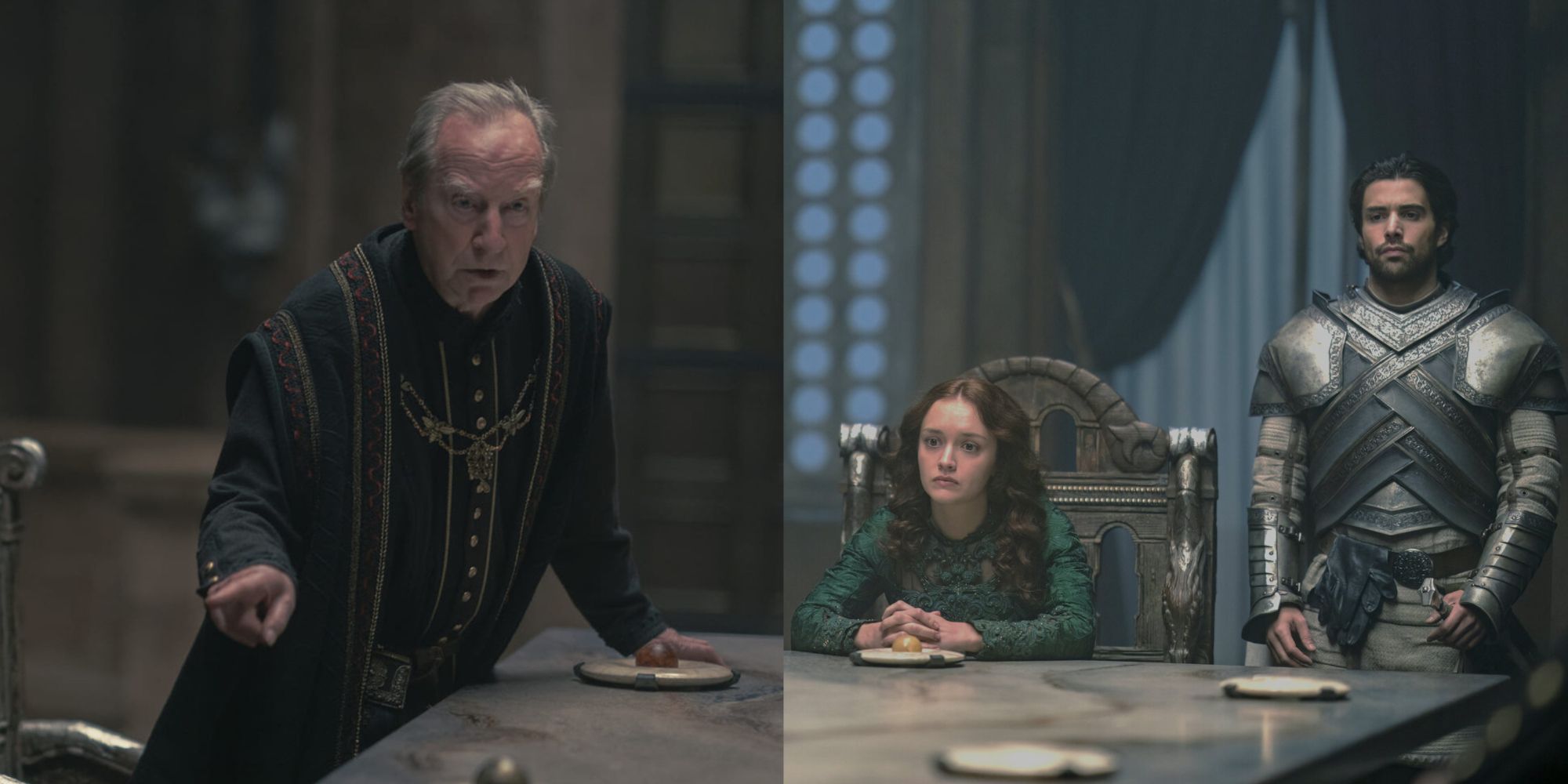 Split image of HOTD's Small Council and Alicent Hightower