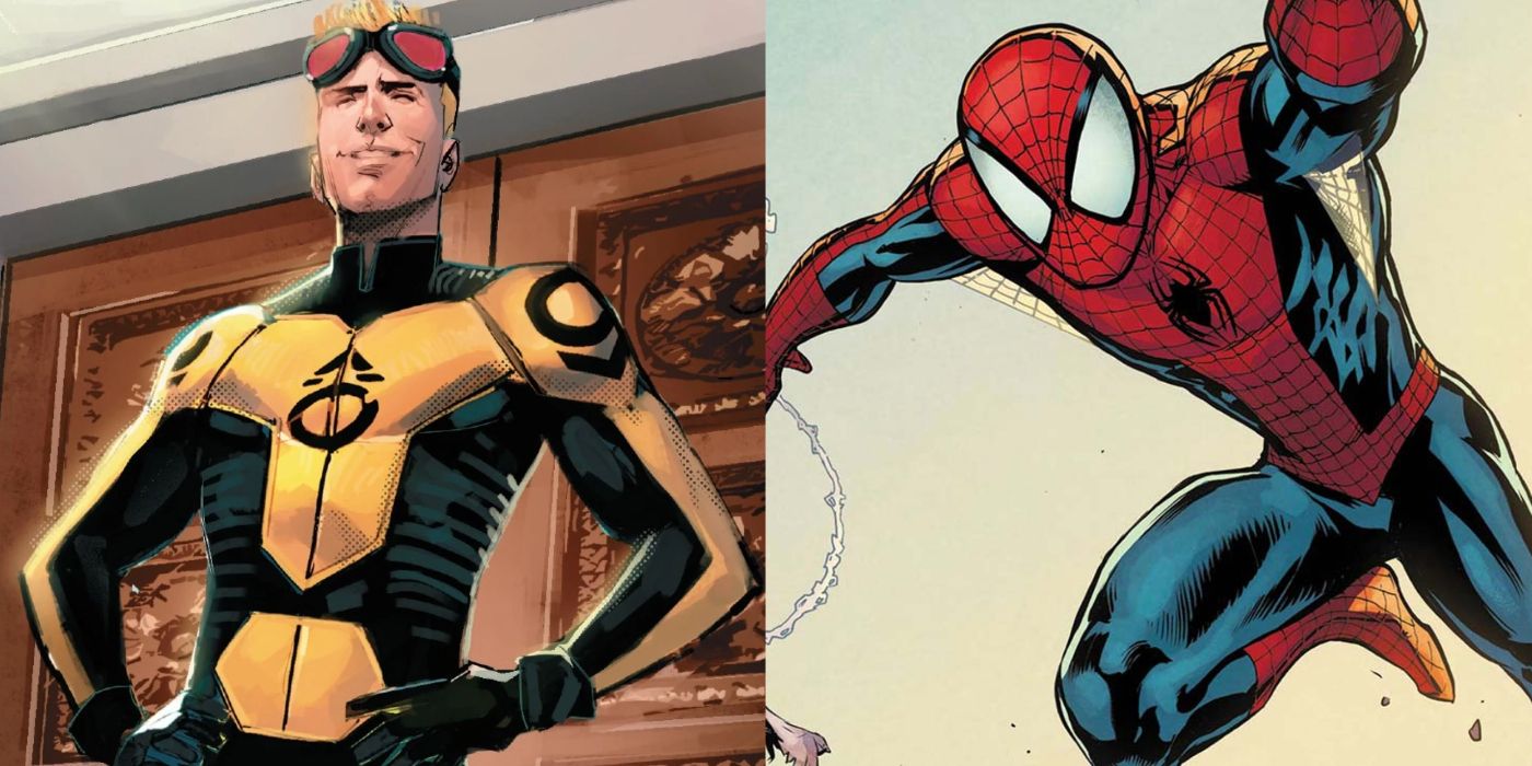 A split image of Marvel Comics' Cannonball and Spider-Man