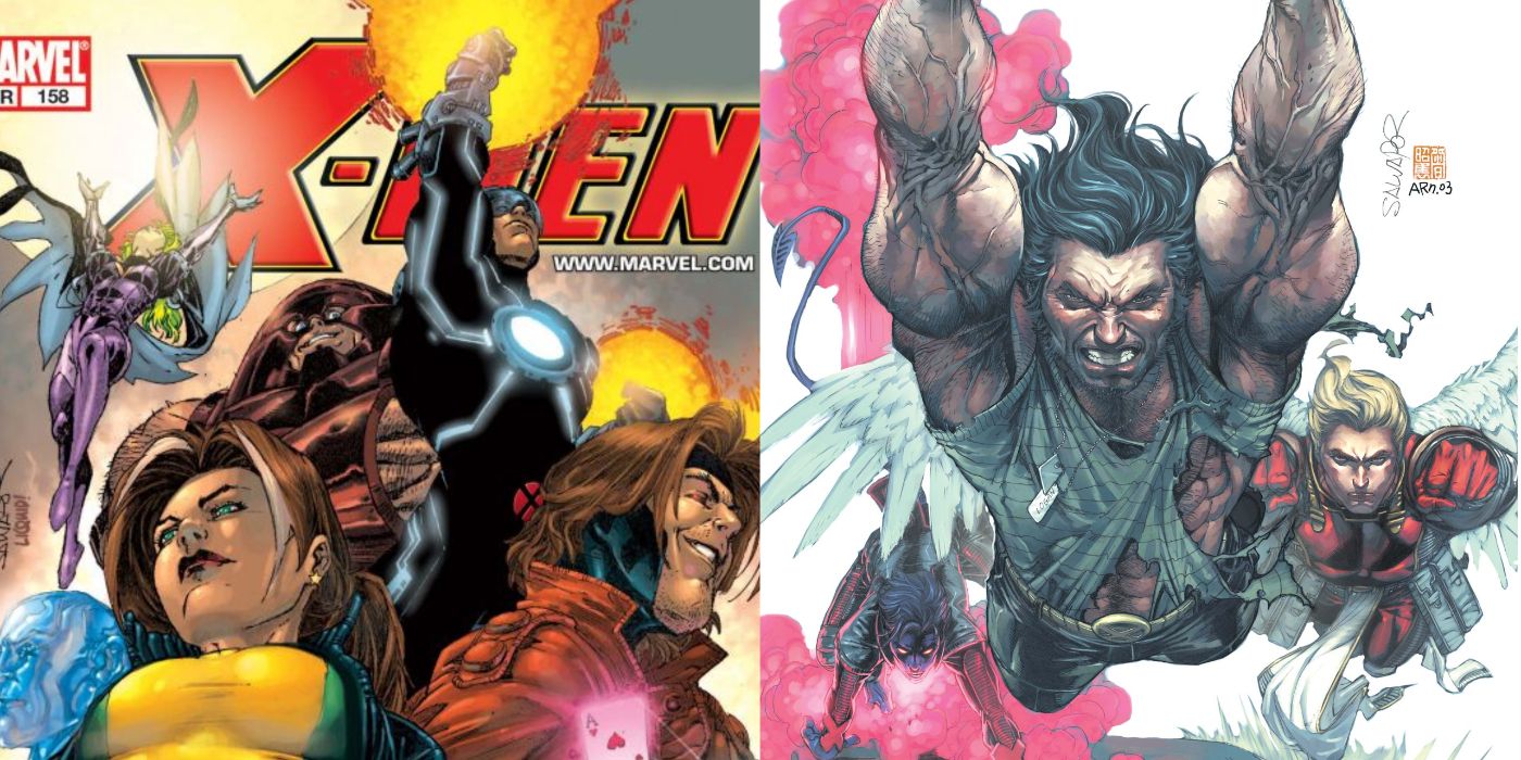 A split image of Marvel's Comics' X-Men #158 and Uncanny X-Men: She Lies With Angels