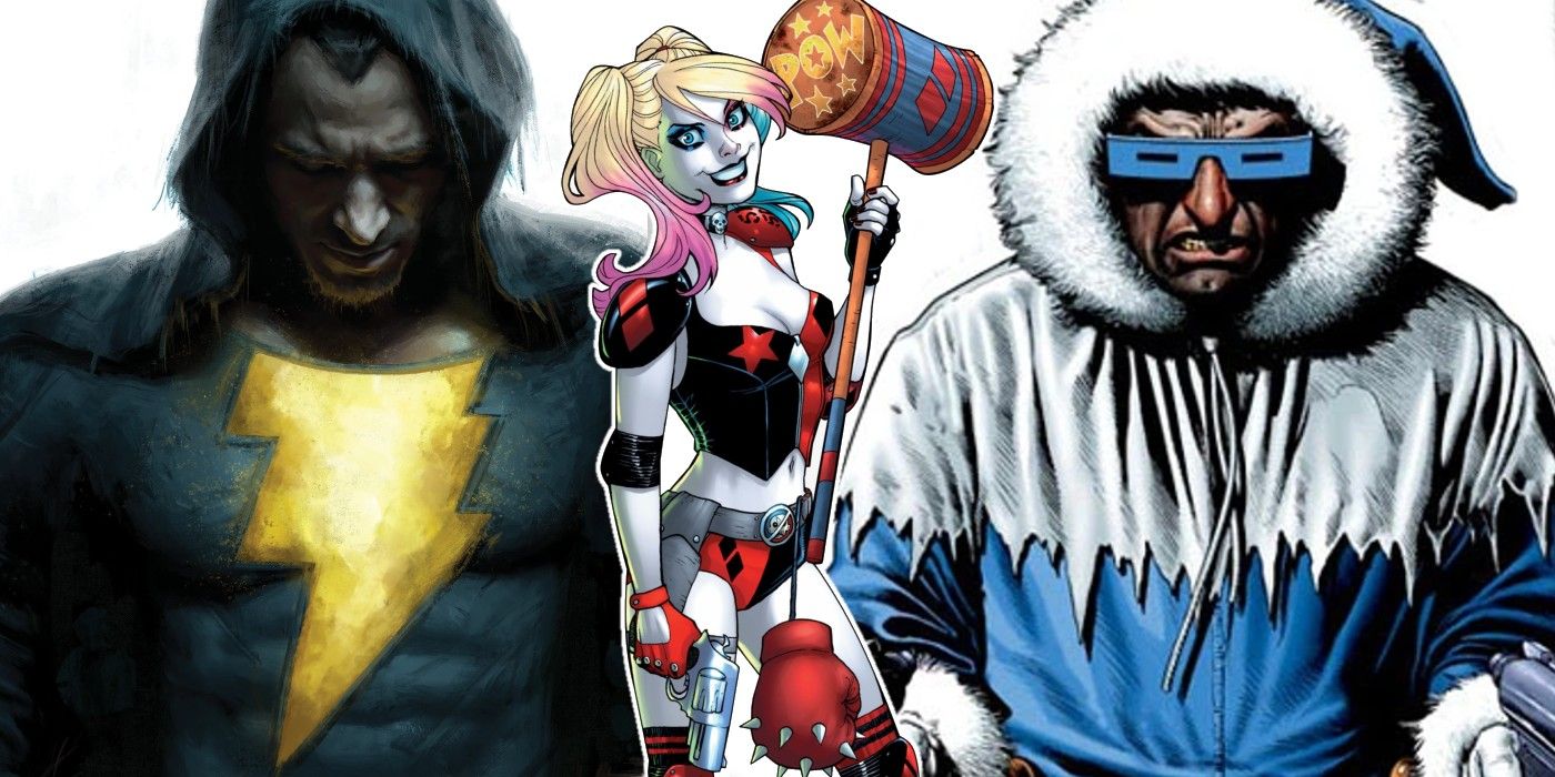 DC Reformed Villains - Black Adam, Harley Quinn, and Captain Cold