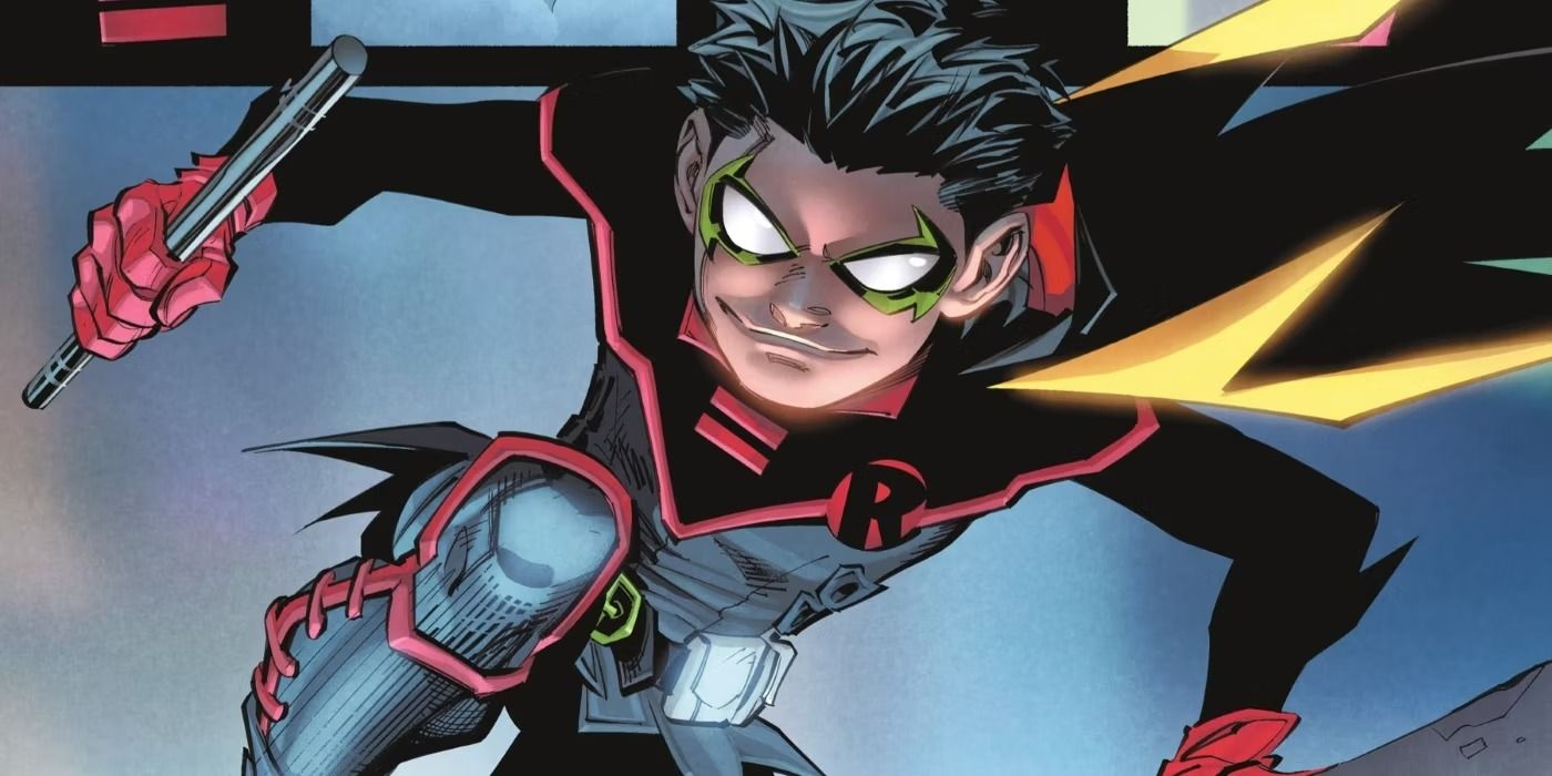 DC Comics' Damian Wayne in his assassin-inspired Robin costume