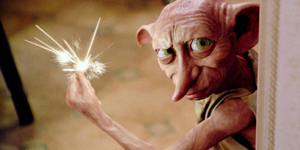 Dobby the House-Elf in Harry Potter doing magic