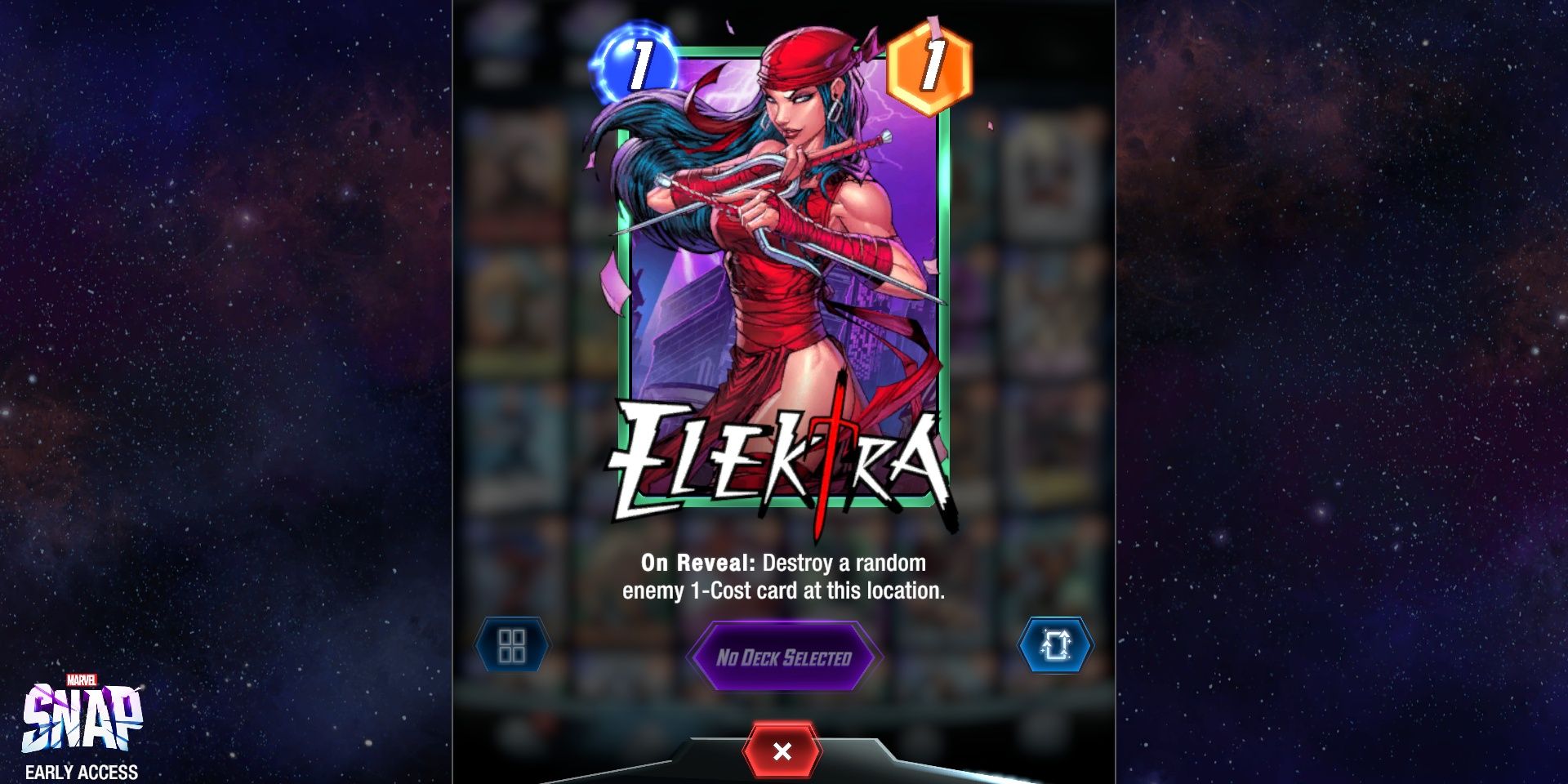 Elektra In Marvel Snap