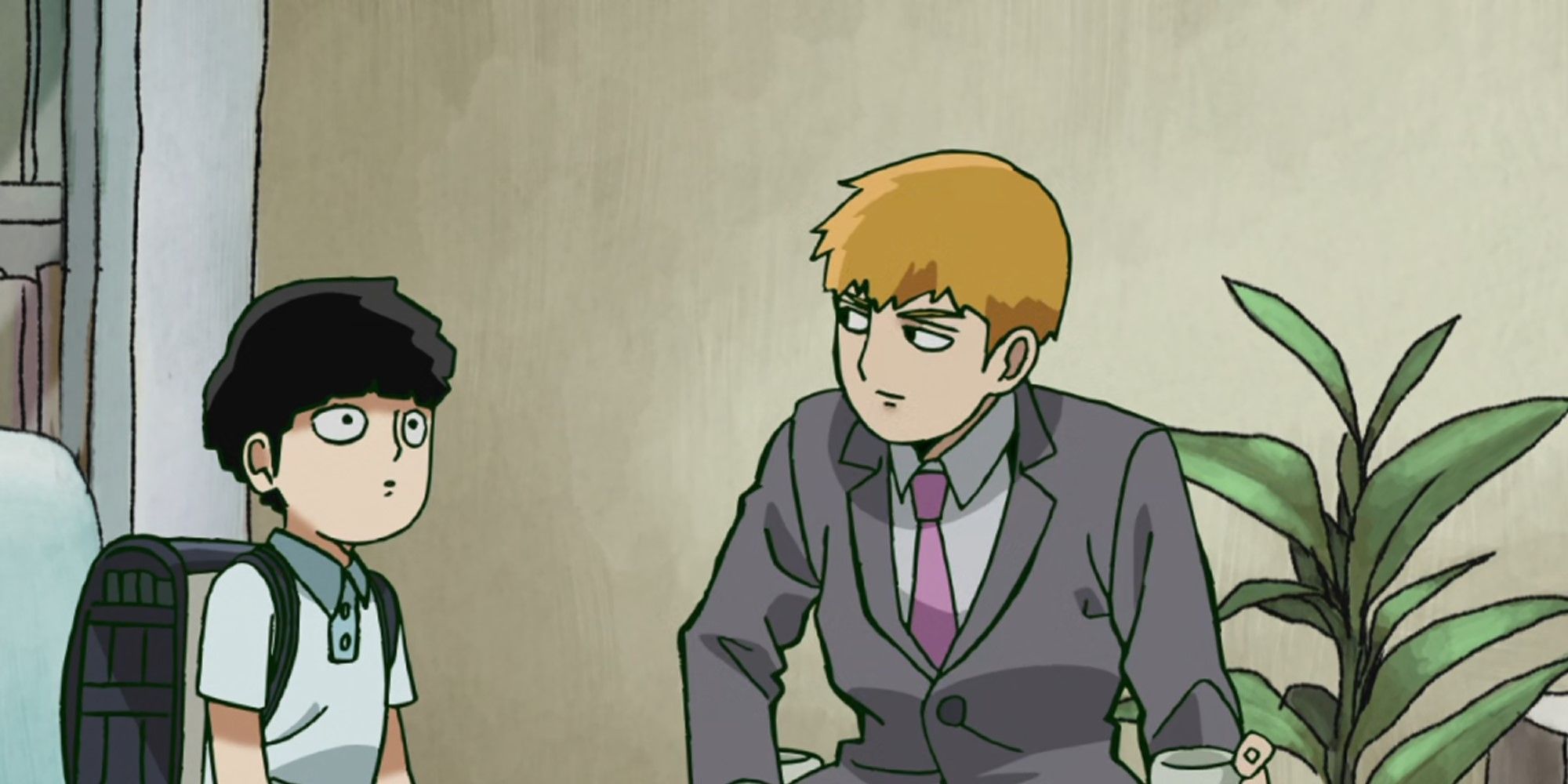 Shigeo and Reigen in Mob Psycho 100.